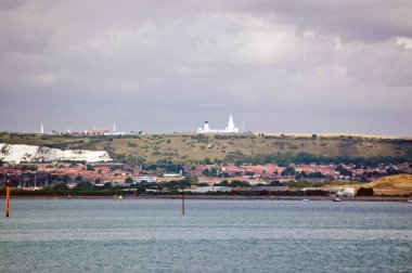The military radar installation overlooking Portsmouth Harbour and the Solent, Hampshire.