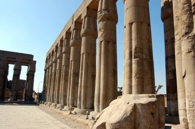 View of one of the interior courtyards at the Temple of Luxor, formerly Thebes, Egypt.