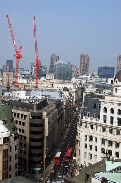 Vista Monumento Olhando Para Comprimento King William Street Cidade Londres — Fotografia de Stock