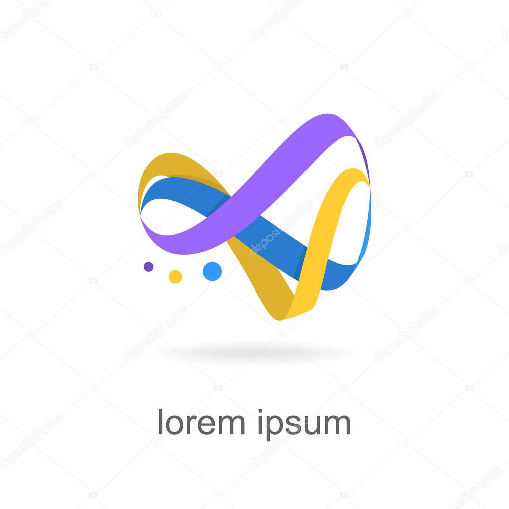 trendy abstract, vibrant and colorful icon, element logo.