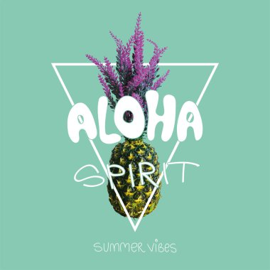 Ananaslı LOL harfleri. El çizimi tipografi sloganı:.