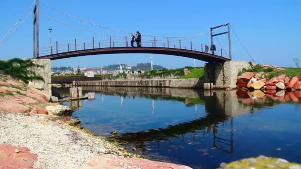 走路的人，到 2016 年 5 月，土耳其的桥 — 图库视频影像