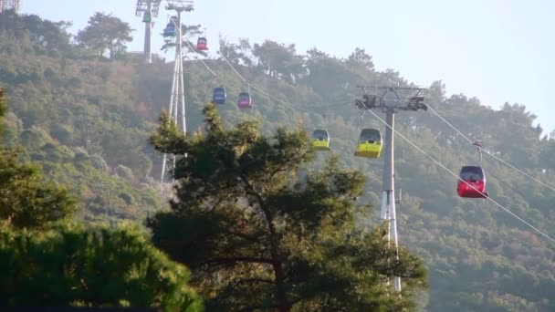 Izmir cidade, teleférico, maio de 2016, Turquia — Vídeo de Stock