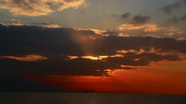 Sonnenuntergang, Wolken, April 2016, Türkei — Stockvideo