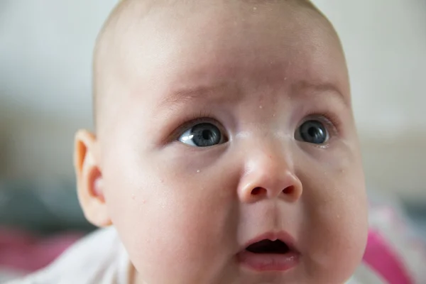 Portrait of a funny baby girl at home — Stock Photo, Image