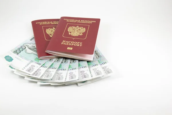 ロシア連邦、白地に金のパスポート — ストック写真