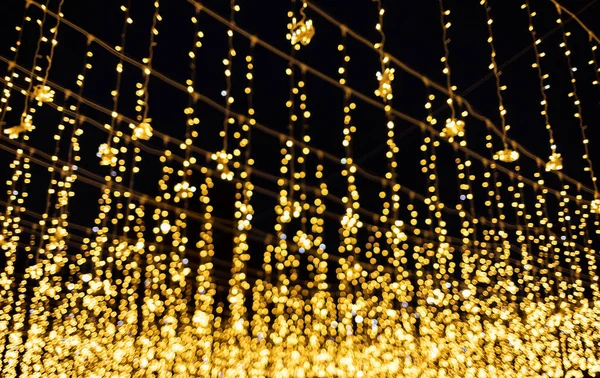 Many Lights Christmas Garland Blur Bokeh — Stock Photo, Image