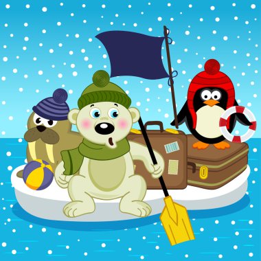 Kutup ayısı Mors penguen seyahat parçası