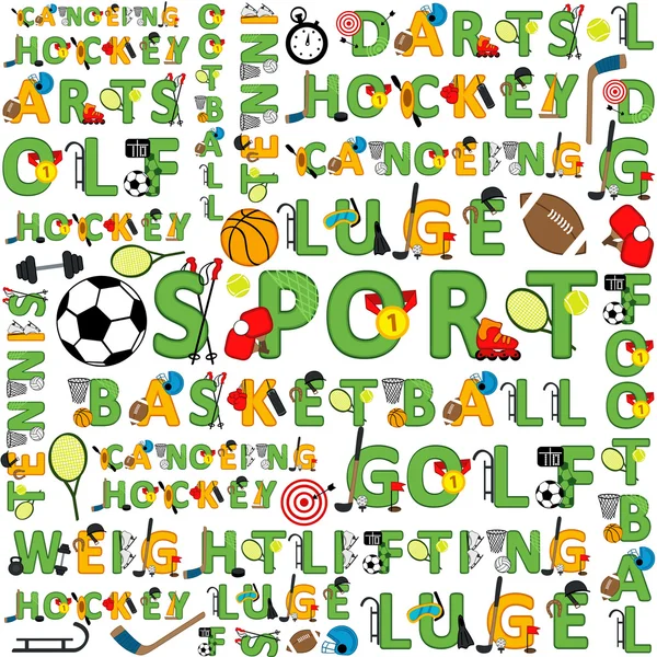 Seamless sport pattern of words — Stock Vector