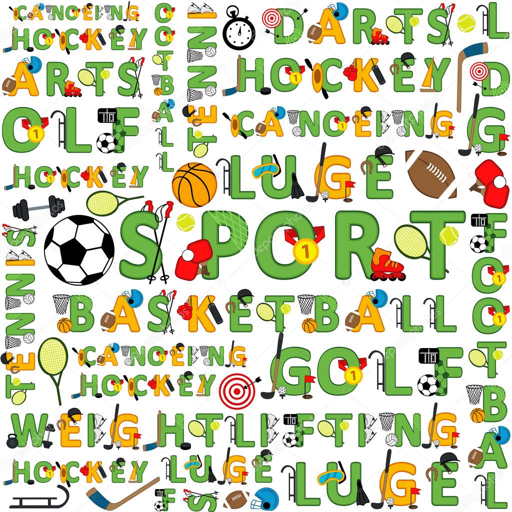 seamless sport pattern of words
