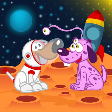 köpek astronot ve yabancı