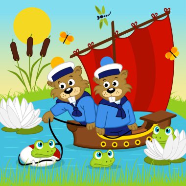 gemi vektör üzerinde kunduz