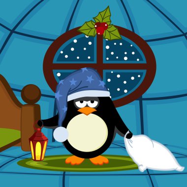 Penguen uykuya dalıyor