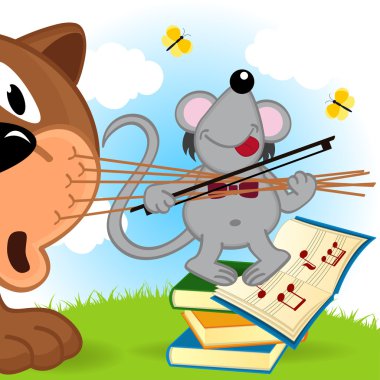 fare kemancı vektör