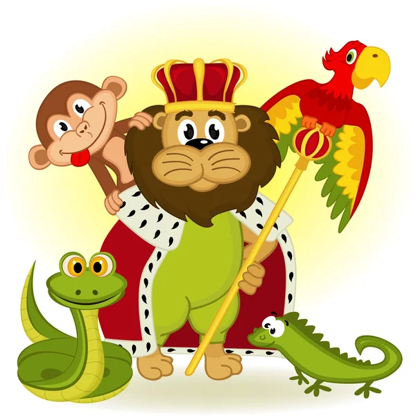 Lion roi des animaux — Image vectorielle