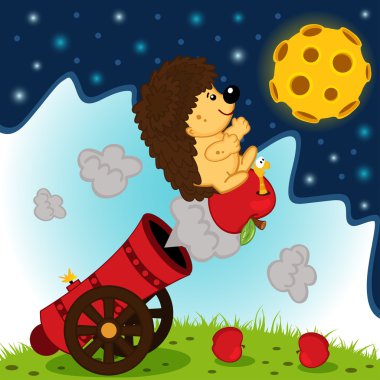 Kirpi cannonball uzaya uçar