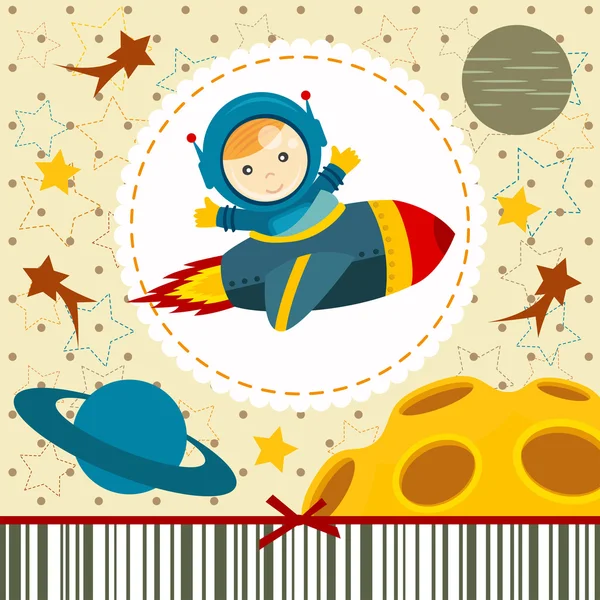 Bébé garçon astronaute — Image vectorielle