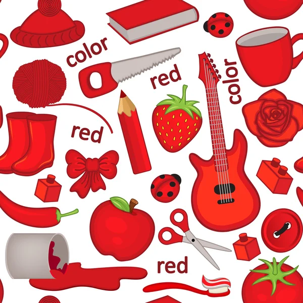 Seamless mönster med röda objekt — Stock vektor