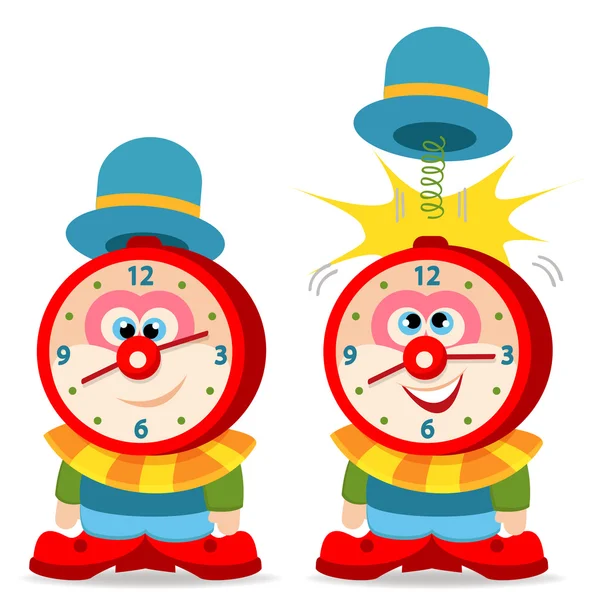 Payaso reloj despertador vector — Archivo Imágenes Vectoriales