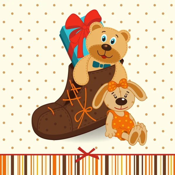 Chaussures avec cadeaux — Image vectorielle