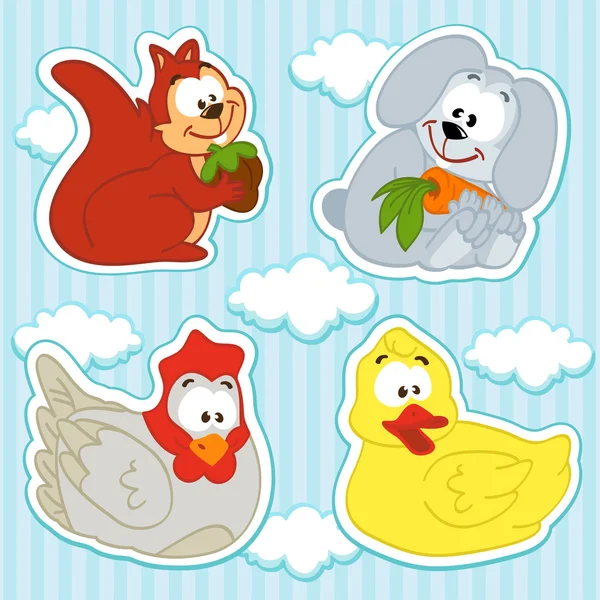 Set d'icônes vecteur animal et oiseau — Image vectorielle