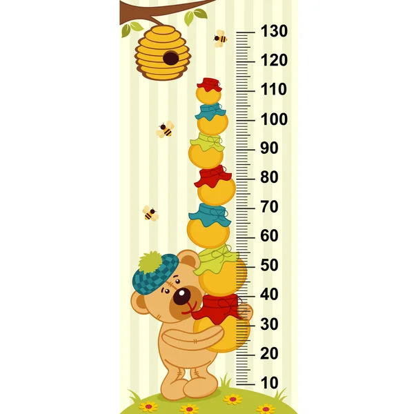 蜂蜜のポットを保持しているくまのぬいぐるみ — ストックベクタ