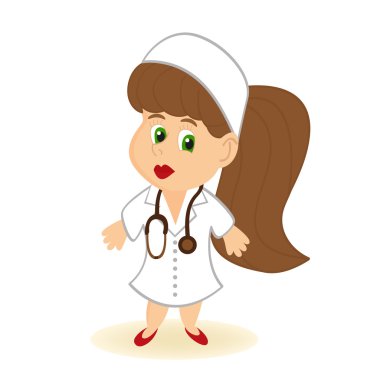 Doktor kadınlarda beyaz bornoz