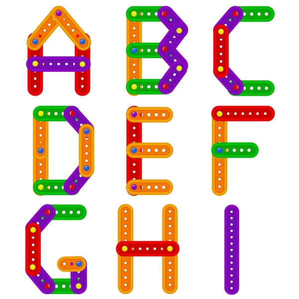 Alphabet du constructeur de A à I — Image vectorielle