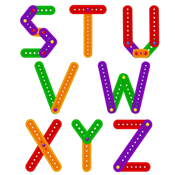 从构造函数从 S 到 Z 的字母 — 图库矢量图片