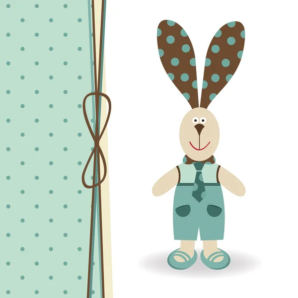 Cute bunny boy with tie — Stock Vector