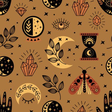 seamless pattern with magical  elements