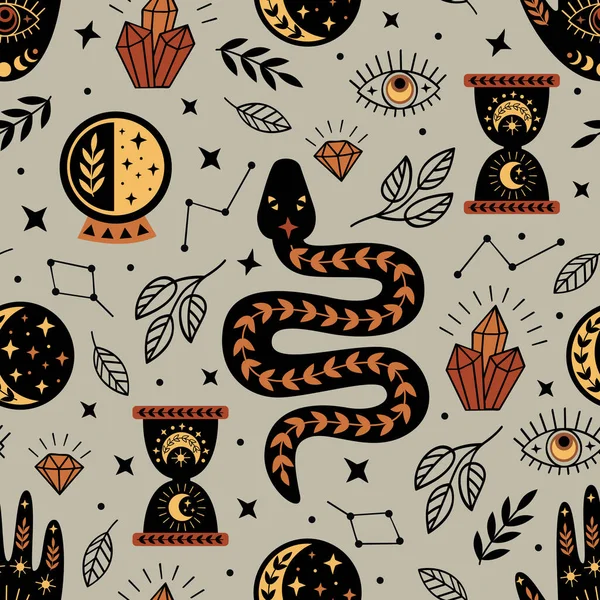 seamless pattern with mystical elements