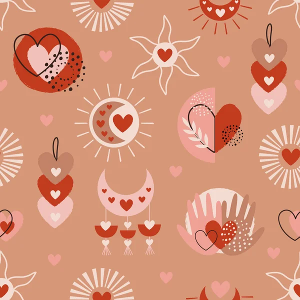 seamless pattern with love boho elements