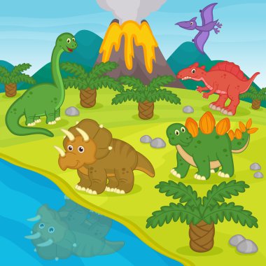 dinozorlar ve tarih öncesi manzara