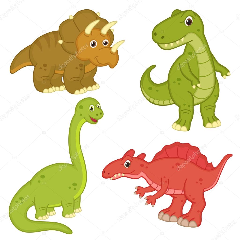 set of isolated dinosaur
