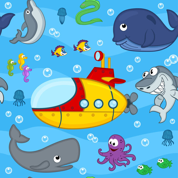 seamless pattern undersea world