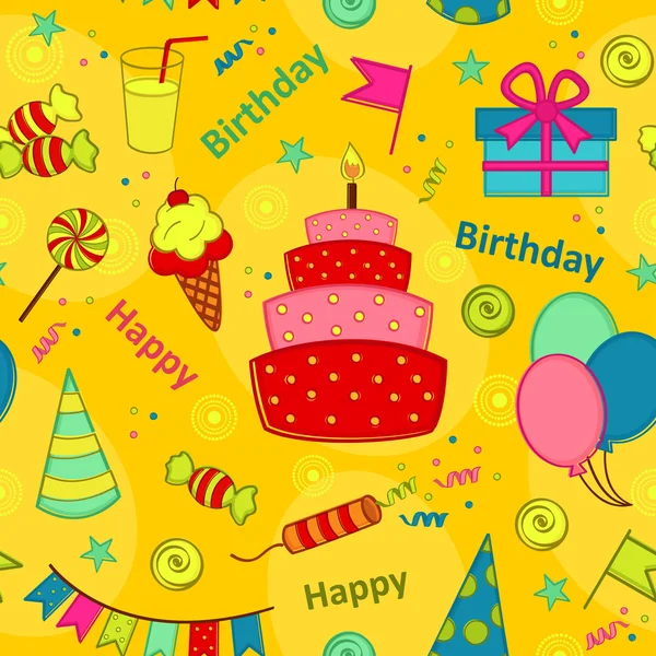 Naadloze patroon Happy Birthday — Stockvector