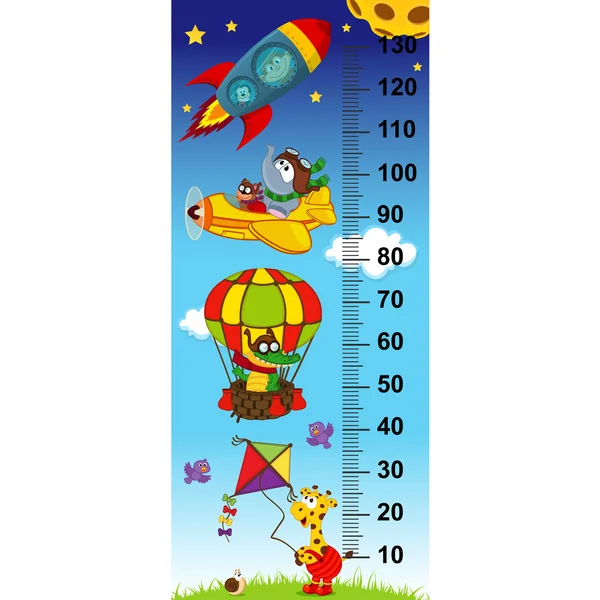 Sky height measure(in original proportions 1:4) — Stock Vector