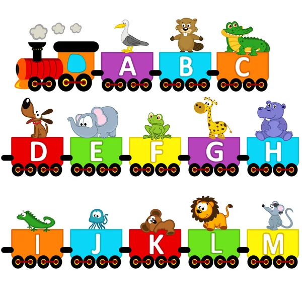 alfabe tren hayvanlar a m