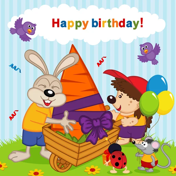 Doğum günü tavşan vektör — Stok Vektör