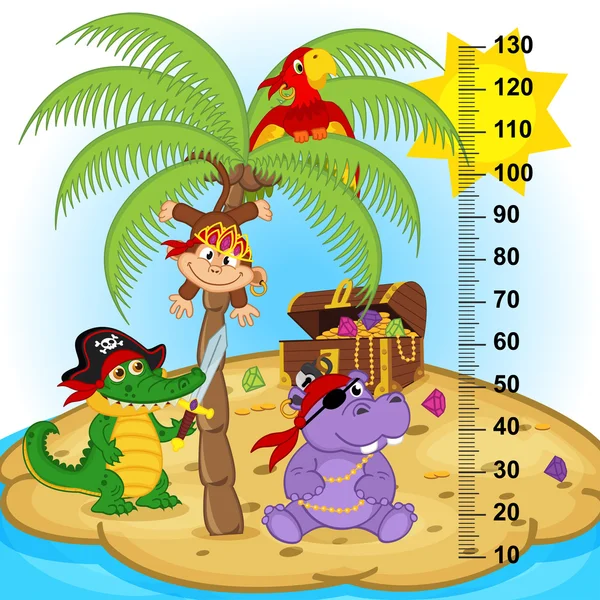 棕榈树高度测量 (在原始比例 1:4) — 图库矢量图片