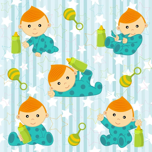 Seamless baby boy pattern Vector Art Stock Images | Depositphotos
