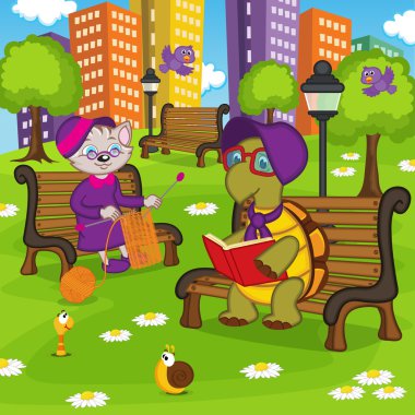 Park'ta dinlenme hayvanlar