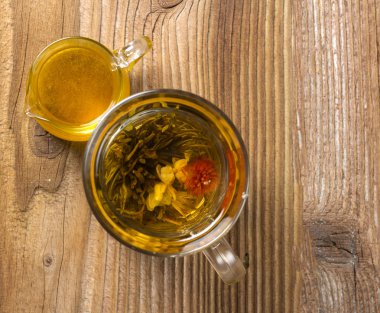 Çiçeklenme çay çaydanlık