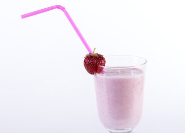 Çilekli milkshake içme saman mor ile