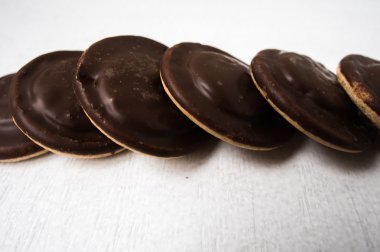 Birkaç çikolata kaplı aperatif kek Üstten Görünüm