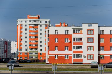 Coloful panel evler Gomel City, Beyaz Rusya. 