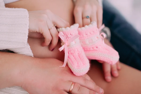 Close up of a cute pregnant belly — Stock Photo, Image