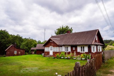 Traditional wooden house in Dzukija region of Lithuania