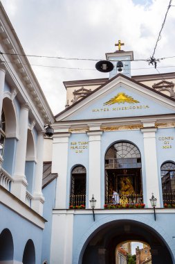 Vilnius Litvanya 'daki mavi binanın mimarisi